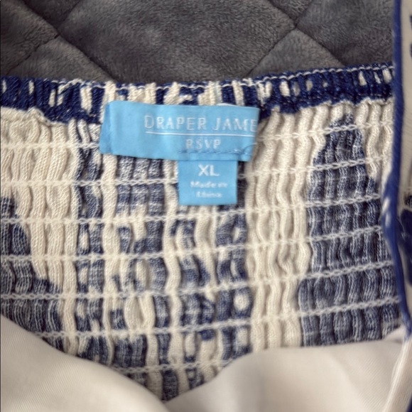 Draper James RSVP Navy and Cream midi dress floral embroidered look smocked XL - Picture 3 of 9